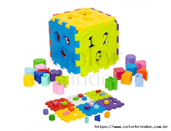 Brinquedo Didatico Cubo 17Cm C/18 Pcs Re